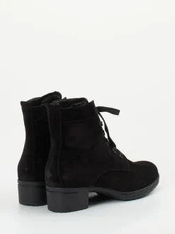 Hartjes – Schnür-Boots aus Veloursleder schwarz