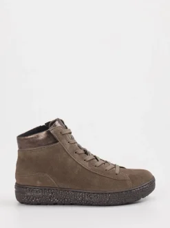 Hartjes – Schnürboots aus Veloursleder taupebraun