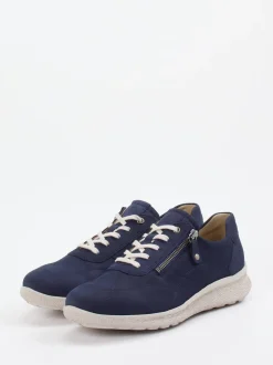 Hartjes – Schnürschuh aus Nubukleder marineblau