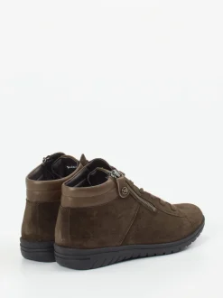 Hartjes – Schnürstiefelette aus Nubukleder dunkelbraun