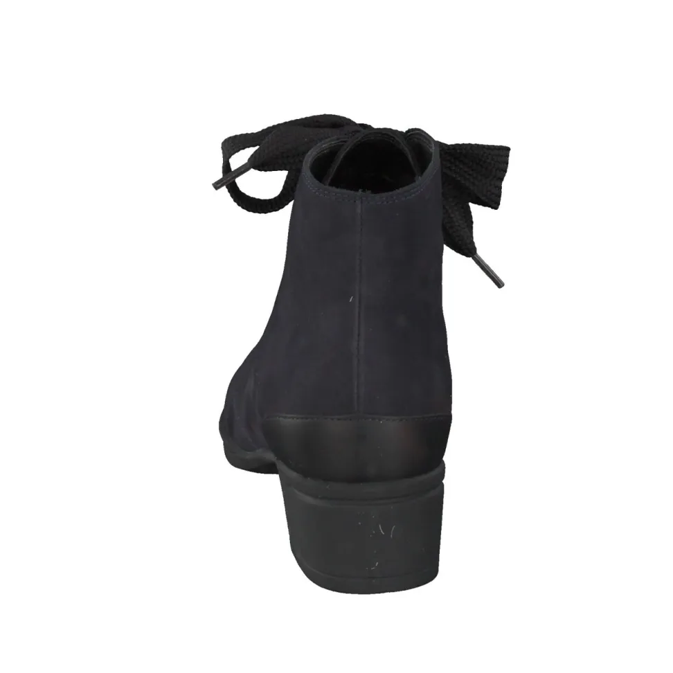 Hartjes – Schnürstiefeletten aus Nubukleder Dunkelblau