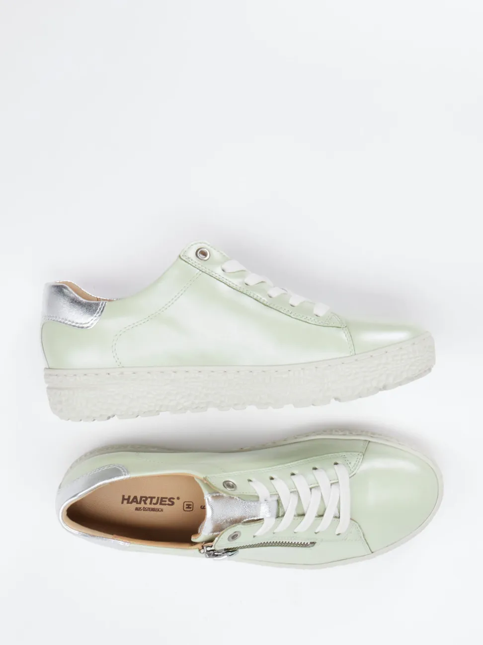 Hartjes – Sneaker aus Glattleder in Pastellgrün