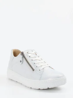 Hartjes – Sneaker aus Metallicleder perlmuttweiß