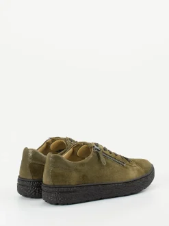 Hartjes – Sneaker aus Veloursleder in Olivgrün