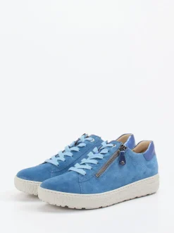 Hartjes – Sneaker aus Veloursleder stahlblau