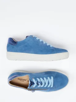 Hartjes – Sneaker aus Veloursleder stahlblau