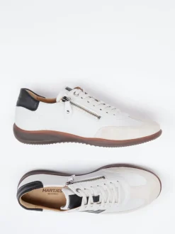 Hartjes – Sneaker aus Velours- und Glattleder Offwhite