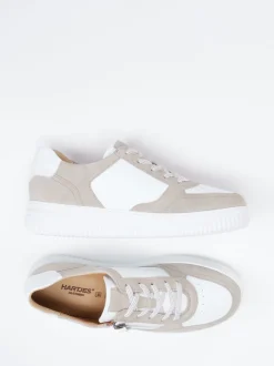 Hartjes – Sneaker aus Velours- und Glattleder Weiß