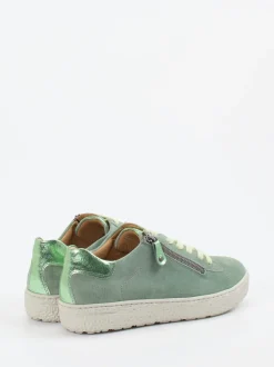 Hartjes – Sneaker aus Veloursleder Salbeigrün