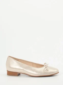Hassia – Ballerinas aus Metallicleder champagner-beige