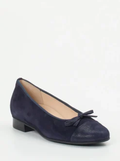 Hassia – Ballerinas aus Veloursleder in Dunkelblau