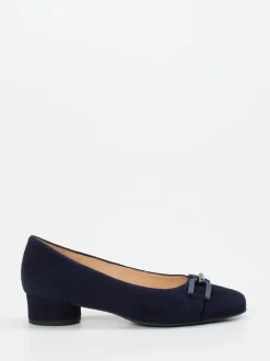 Hassia – Blockabsatz-Pumps aus Veloursleder Dunkelblau