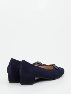 Hassia – Blockabsatz-Pumps aus Veloursleder Dunkelblau
