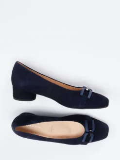 Hassia – Blockabsatz-Pumps aus Veloursleder Dunkelblau
