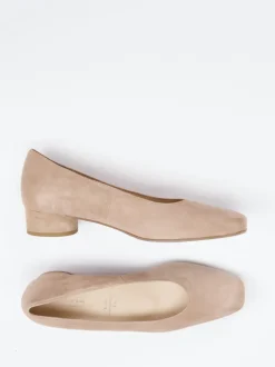 Hassia – Blockabsatz-Pumps aus Veloursleder beige