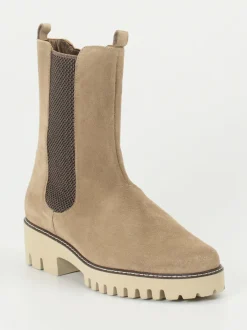 Hassia – Chelsea Boots aus Veloursleder beigebraun
