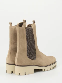 Hassia – Chelsea Boots aus Veloursleder beigebraun