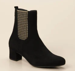Hassia – Chelsea-Stiefelette aus Veloursleder schwarz