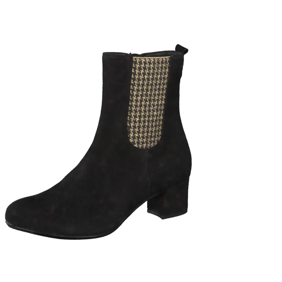 Hassia – Chelsea-Stiefelette aus Veloursleder schwarz