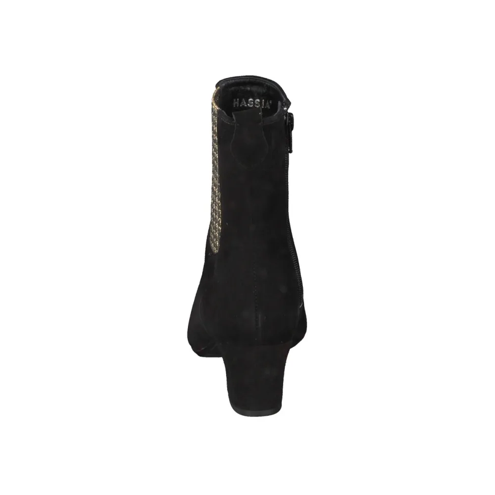 Hassia – Chelsea-Stiefelette aus Veloursleder schwarz