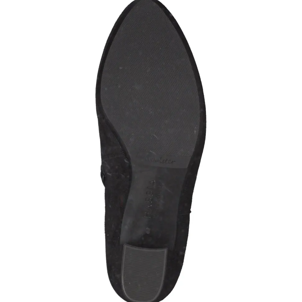 Hassia – Chelsea-Stiefelette aus Veloursleder schwarz