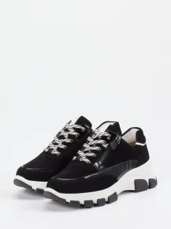Hassia – Chunky Sneaker aus Veloursleder Schwarz