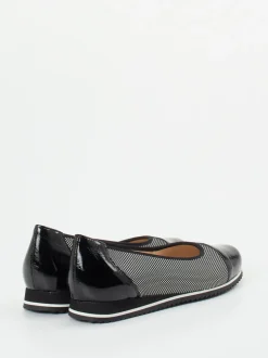 Hassia – Komfort-Ballerinas aus Textil und Lackleder schwarz