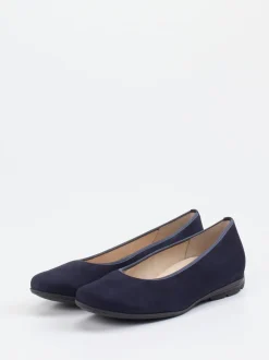 Hassia – Komfort-Ballerinas aus Veloursleder Dunkelblau