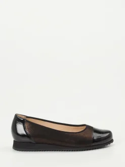 Hassia – Komfort-Ballerinas aus Metallicleder braun