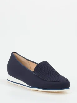Hassia – Komfort-Loafer aus Stretchtextil in Blau
