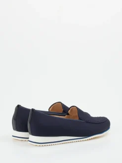 Hassia – Komfort-Loafer aus Stretchtextil in Blau