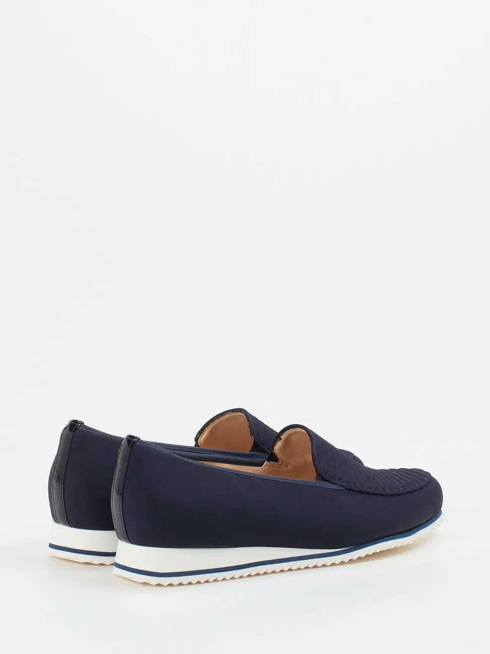 Hassia – Komfort-Loafer aus Stretchtextil in Blau