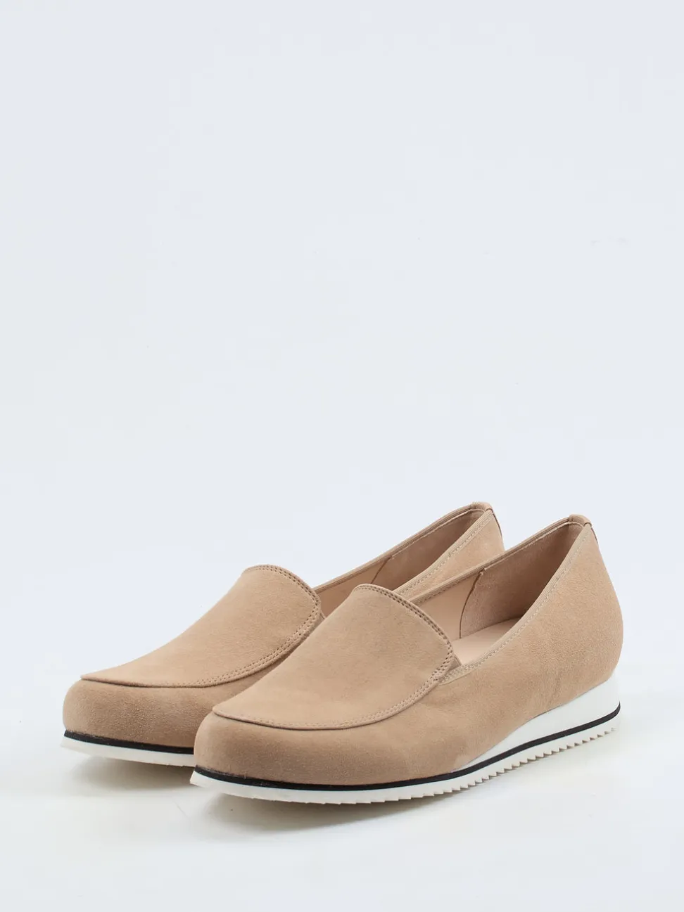 Hassia – Komfort-Loafer aus Veloursleder beige