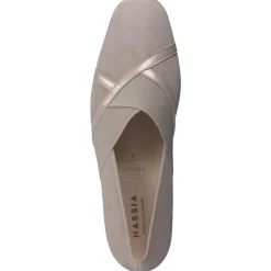 Hassia – Komfortpumps aus Veloursleder beige