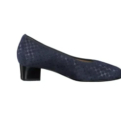 Hassia – Komfort-Pumps aus geprägtem Veloursleder Dunkelblau