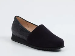 Hassia – Komfort-Slipper aus Veloursleder Dunkelblau