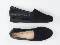 Hassia – Komfort-Slipper aus Veloursleder Dunkelblau