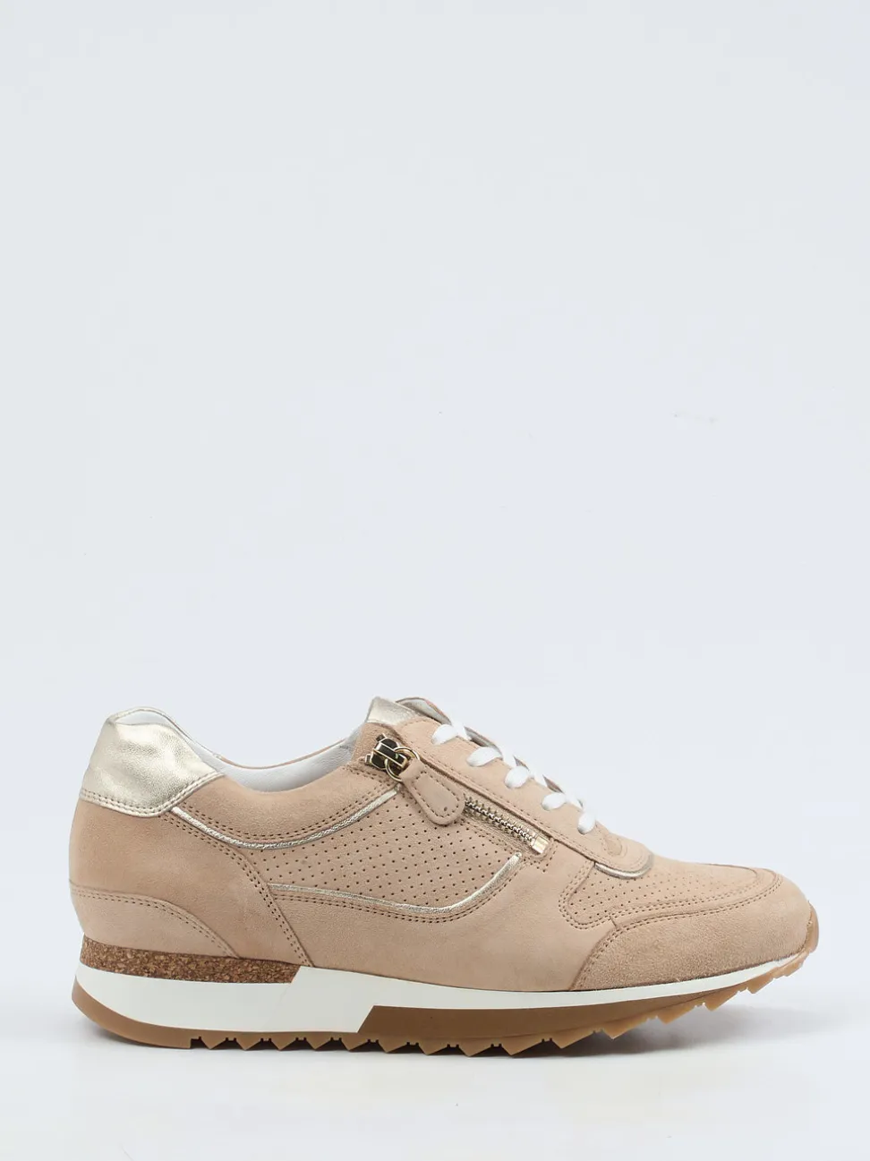 Hassia – Komfort-Sneaker aus Veloursleder beige