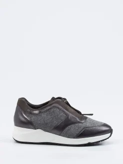 Hassia – Komfort-Sneaker aus Metallicleder grau