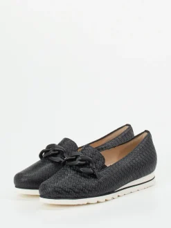 Hassia – Loafer aus geprägtem Leder schwarz