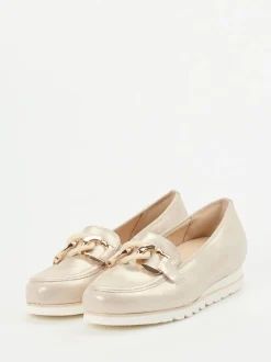 Hassia – Loafer aus Metallicleder Champagner-Beige