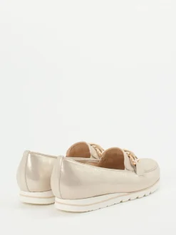 Hassia – Loafer aus Metallicleder Champagner-Beige