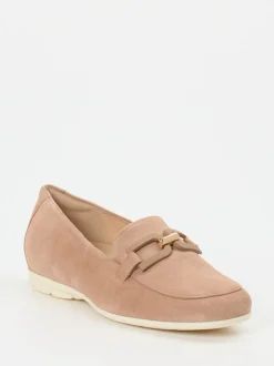 Hassia – Loafer aus Veloursleder in Rosébeige