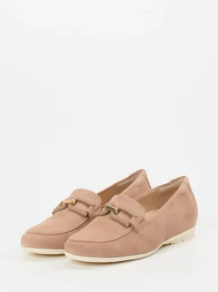 Hassia – Loafer aus Veloursleder in Rosébeige