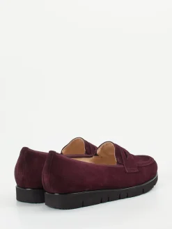 Hassia – Loafer aus Veloursleder in Bordeauxrot
