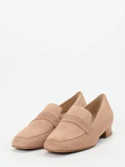 Hassia – Loafer aus Veloursleder in Rosébeige