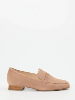 Hassia – Loafer aus Veloursleder in Rosébeige