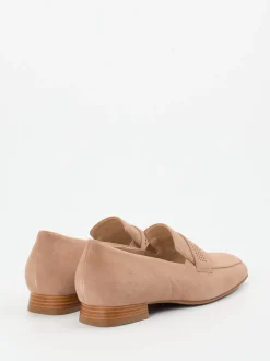 Hassia – Loafer aus Veloursleder in Rosébeige