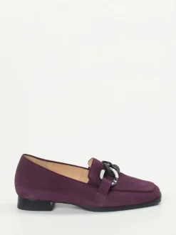 Hassia – Loafer aus Veloursleder in Pflaume