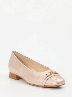 Hassia – Loafer-Ballerinas aus Metallicleder Roségold